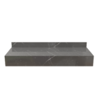 Bancada de Banheiro em Porcelanato para Cuba de Apoio com Prateleira 15x120x45cm Grande Cinza Marmi Vip Bongut