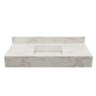 Bancada de Banheiro em Porcelanato com 1 Cuba Esculpida 15x100x45cm Média Marmorizado Gold Class Bongut