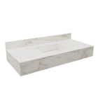 Bancada de Banheiro em Porcelanato com 1 Cuba Esculpida 15x100x45cm Média Marmorizado Gold Class Bongut