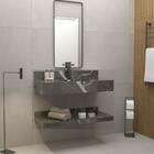 Bancada de Banheiro em Porcelanato com 1 Cuba Esculpida 100x45x15cm Média Calacata Black Class Bongut