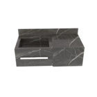 Bancada de Banheiro em Porcelanato com 1 Cuba Esculpida 100x45x30cm Média Calacata Black Granada Bongut