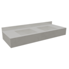 Bancada de Banheiro em Porcelanato com 2 Cubas Esculpidas e Prateleira 15x120x45cm Grande Marmorizado Gold Class Bongut