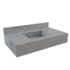 Bancada de Banheiro em Porcelanato com 1 Cuba Esculpida 15x80x45cm Média Cinza Marmi Class Bongut