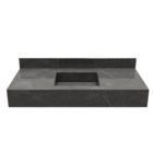 Bancada de Banheiro em Porcelanato com 1 Cuba Esculpida 15x100x45cm Média Preta Dark Class Bongut