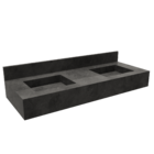 Bancada de Banheiro em Porcelanato com 2 Cubas Esculpidas 15x120x45cm Grande Cinza Marmi Class Bongut