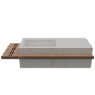 Bancada de Banheiro em Porcelanato com 1 Cuba Esculpida 30x120x50cm Grande Marmorizado Gold Premium Esculpida Bongut