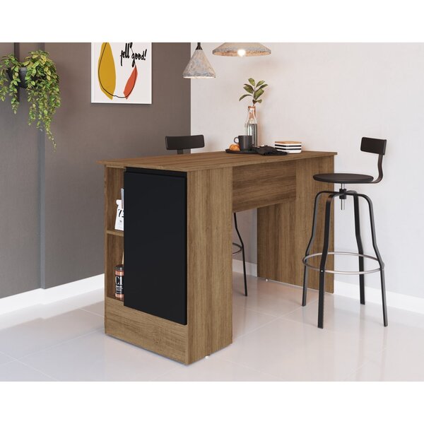 Bancada De Cozinha 135x85,5cm Laura Delmarco Móveis Mel/preto