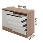 Bancada De Cozinha 1 Porta 4 Gavetas Carvalho Oak Off White C