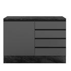 Bancada De Cozinha 1 Porta 4 Gavetas Grafite Cora Shop Jm