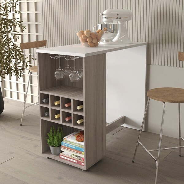 Bancada De Cozinha Ad5003 Carvalho/branco - Tecno Mobili