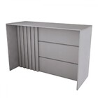 Bancada De Cozinha Alta Ilha Gourmet Ripado Cinza Hp - Panora