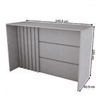 Bancada De Cozinha Alta Ilha Gourmet Ripado Cinza Hp - Panora