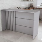 Bancada De Cozinha Alta Ilha Gourmet Ripado Cinza Hp - Panora