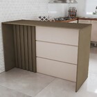 Bancada De Cozinha Alta Ilha Gourmet Ripado Duna/cristal - Pa