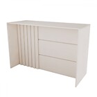 Bancada De Cozinha Alta Ilha Gourmet Ripado Off White - Panor