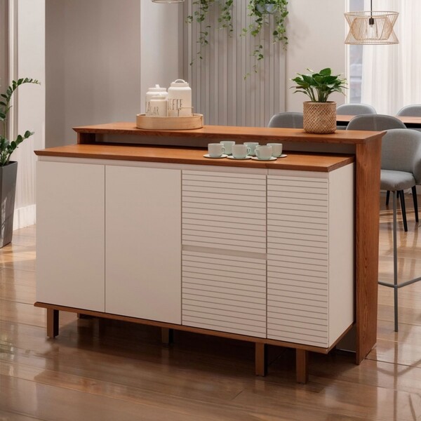 Bancada De Cozinha Auris 2 Portas 3 Gavetas 100% Mdf Canela/o