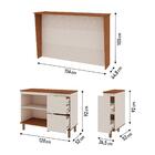 Bancada De Cozinha Auris 2 Portas 3 Gavetas 100% Mdf Canela/o