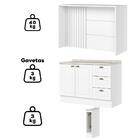 Bancada De Cozinha Kit Ilha Gourmet Americana 2 Portas 3 Gave