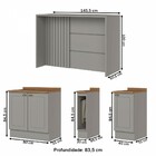 Bancada De Cozinha Kit Ilha Gourmet Americana 3 Portas Ripado