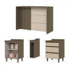 Bancada De Cozinha Kit Ilha Gourmet Connect 2 Portas 3 Gaveta