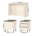 Bancada De Cozinha Kit Ilha Gourmet Connect 2 Portas 3 Gaveta