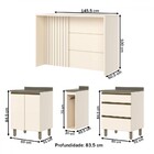 Bancada De Cozinha Kit Ilha Gourmet Connect 2 Portas 3 Gaveta