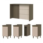 Bancada De Cozinha Kit Ilha Gourmet Connect 3 Portas Ripado D