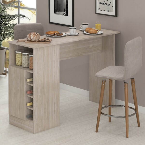 Bancada De Cozinha Masters 1 Porta Gourmet Com Adega Nogueira