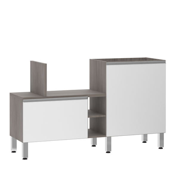 Bancada de Cozinha Península 43,4x82,5x65cm Branco Prime Luciane