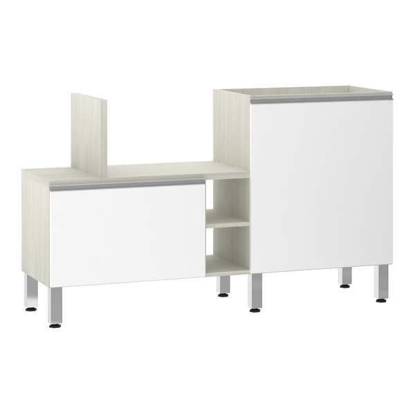 Bancada de Cozinha Península 43,4x82,5x65cm Branco Prime Luciane