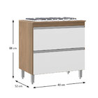 Bancada De Cozinha Sabrina 2 Gavetas Avelã/branco - Moville