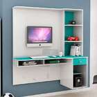 Bancada De Estudo Agáve - Colibri - Branco Neve / Azul Acqua