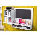 Bancada De Estudos Com Painel Para Tv Show Branco Texturizado