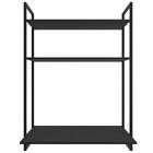 Bancada De Estudos Suspensa Com Prateleiras Kyoto F02 Preto/p