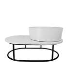 Bancada de Ferro com Cuba de Apoio Pequena 18x61x37cm Branco Circle Venturi