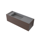 Bancada de Banheiro Pedra com Cuba Esculpida 35x100cm Filad Cinza Madeirado Bongut