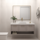 Bancada de Banheiro Pedra Seatle com Cuba de Apoio 45x120cm Provençal Granile Bongut