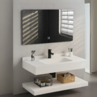 Bancada De Porcelanato C/ Cuba De Cerâmica + Espelho Com Led