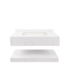 Bancada De Porcelanato C/ Cuba De Cerâmica + Espelho Com Led