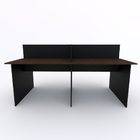 Bancada De Trabalho 4 Lugares 180x120cm Preto Com Acácia Volc