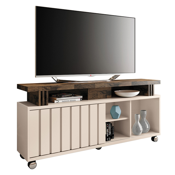 Bancada Decorativa Grohl 1.3 Porta Deslizante Off White / Dec