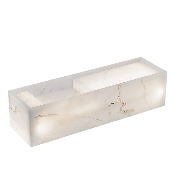 Bancada em Pedra Marmore com Cuba Esculpida 120x30cm Onix Boreal Darabas Agardi