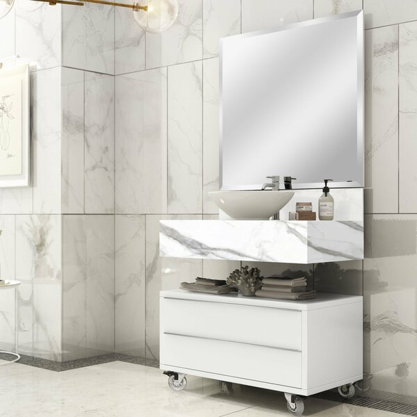 Bancada Em Porcelanato 80cm Para Cuba De Apoio Max