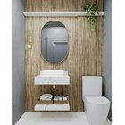 Bancada Em Porcelanato Para Banheiro 60cm  Sem Cuba Branco  B