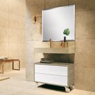 Bancada Em Porcelanato Para Banheiro 80cm Pró Com Cuba Esculp