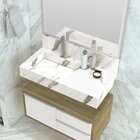 Bancada Em Porcelanato Para Banheiro 80cm Pró Com Cuba Esculp