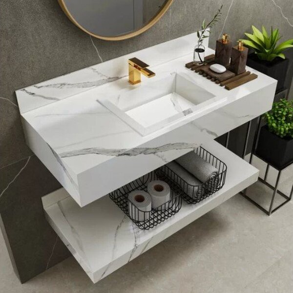 Bancada Em Porcelanato Para Banheiro  Completa Alto Padrão  1