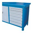Bancada Fechada Com 7 Gavetas Tampo Em Aço Azul 1271 157af Fe