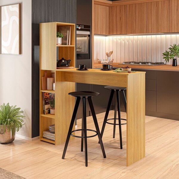 Bancada Gourmet 5 Nichos Ville 154cm X 136cm X 36cm Freijó