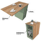 Bancada Gourmet Enjoy Com Tampo Retrátil - Castanho/verde Bel